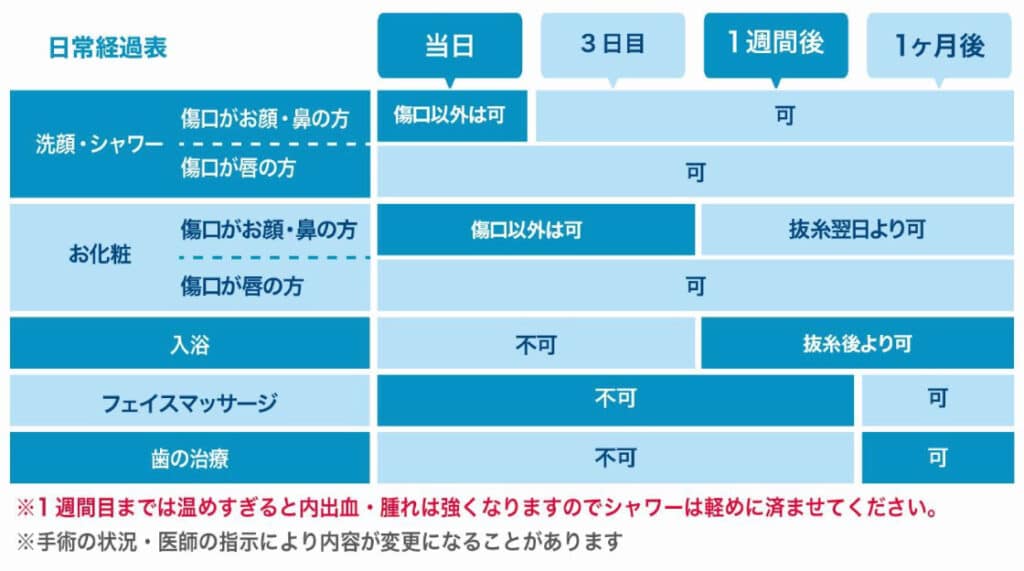 ダウンタイム（小鼻縮小や鼻翼挙上などの切開を伴う手術）