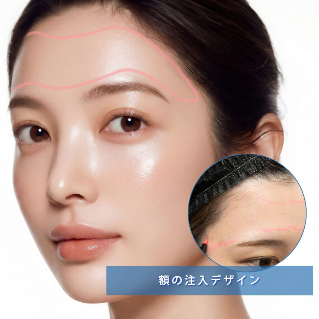 額のヒアルロン酸を横から見た症例